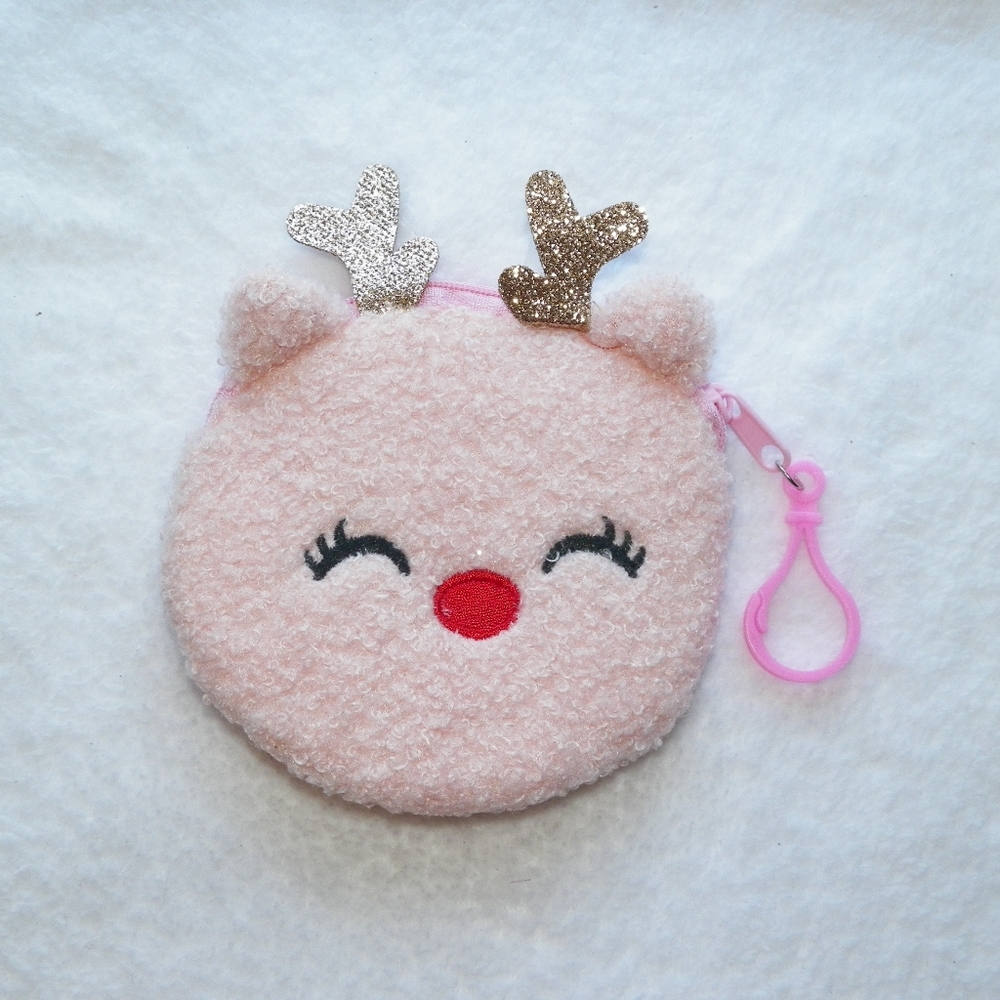 🎄HOST PICK🎄 Reindeer Coin Purse Furry Pink